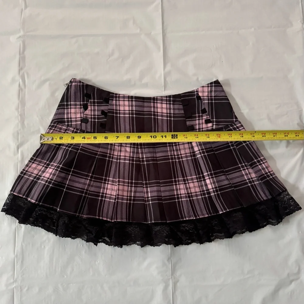 Plaid Pink and Black Skirt - Picture 8 of 13